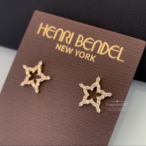 Henri Bendel crystal star earrings